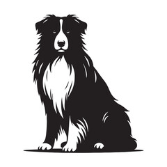 Obraz premium Artistic Australian Shepherd silhouette for clean and simple graphics - Australian Shepherd illustration - minimal Australian Shepherd vector - dog silhouette 