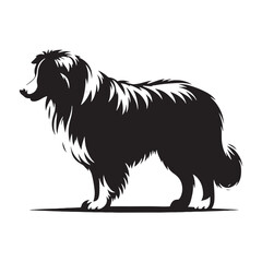 Sharp Australian Shepherd silhouette for digital and print artwork - Australian Shepherd illustration - minimal Australian Shepherd vector - dog silhouette
