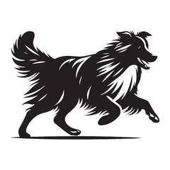 Australian Shepherd silhouette with balanced structure and elegance - Australian Shepherd illustration - minimal Australian Shepherd vector - dog silhouette
