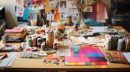 swatches graphic artist desk