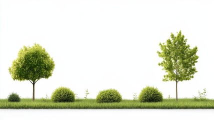 Obraz premium Lush Green Trees and Bushes on a Field