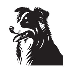 Stylish Australian Shepherd silhouette for modern digital art - Australian Shepherd illustration - minimal Australian Shepherd vector - dog silhouette
