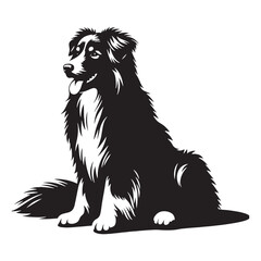 Simplistic Australian Shepherd silhouette for versatile designs - Australian Shepherd illustration - minimal Australian Shepherd vector - dog silhouette
