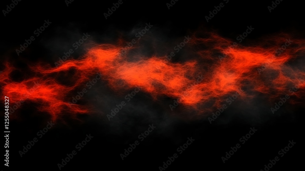 Wall mural red hot plasma stream flowing through dark space abstract energy visual design elements background