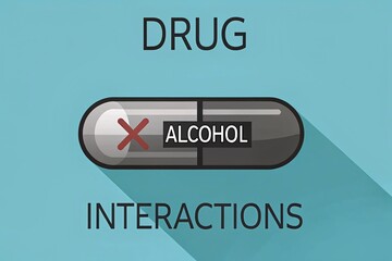Fototapeta premium Understanding drug interactions alcohol's impact on medication use in healthcare settings infographic digital design informative educational