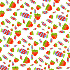 seamless pattern with strawberry