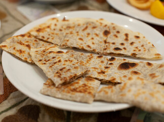 Serve of Gozleme on a plate