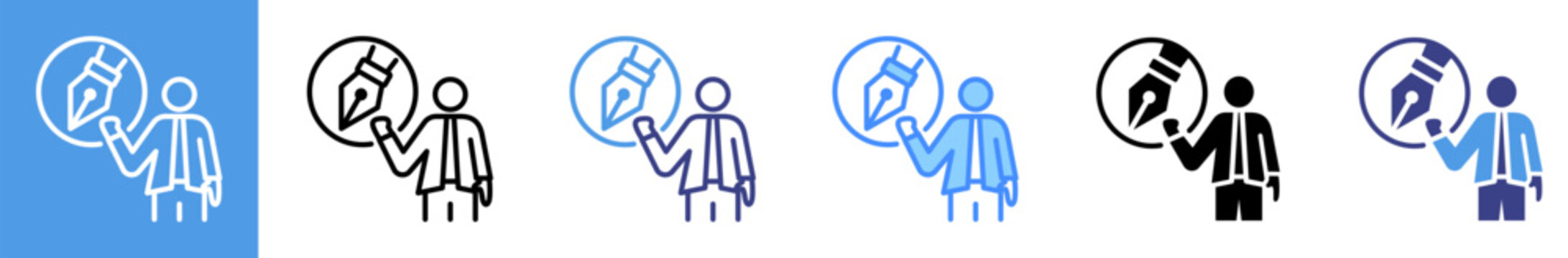 Author Multistyle Icon Set