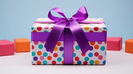 Obraz premium polka gift box with tissue paper