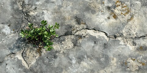 A sprout breaking through cracks in concrete, symbolizing persistence.
