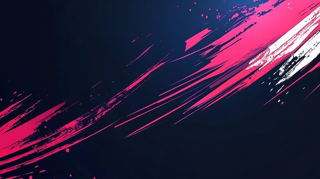 Abstract pink and white brush strokes on dark background; design element