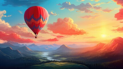 Obraz premium balloon red summer