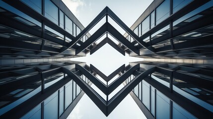 Obraz premium facade looking up office building