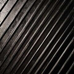 Diagonal black ribbed texture, industrial background