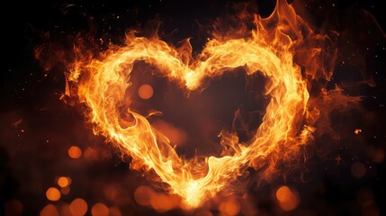 Fototapeta premium light heart of fire