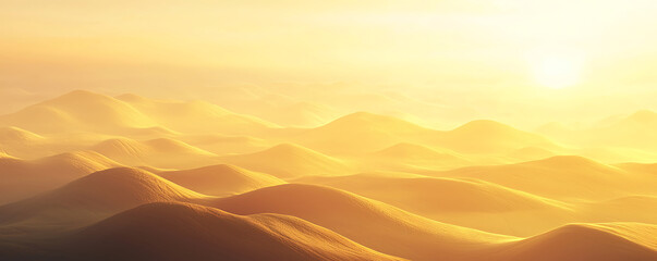Obraz premium Serene rolling hills bathed in soft golden light