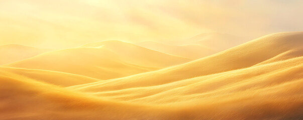 Serene rolling hills bathed in soft golden light