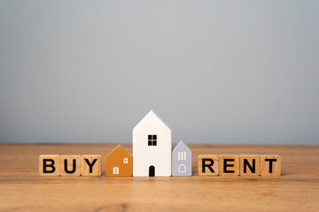 Real estate concept. Renting apartment. Rental home. Buying or purchase housing. Make the right...
