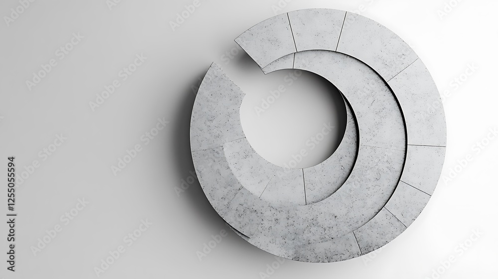 Aufkleber Abstract concrete circle design, modern architectural element, studio setting, potential for graphic design or architecture presentation