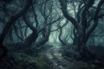 Scary forest tree vegetation outdoors.