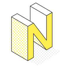 アイソメトリック_立体的でシンプルなアルファベットN