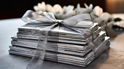 ribbon gift certificate silver