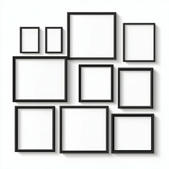 Gallery Wall Mockup: Black Frames Illustration