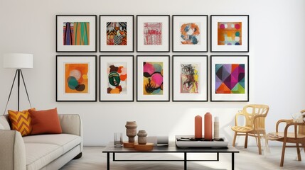 black frame white wall