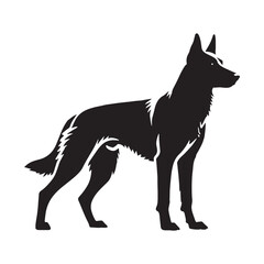 Well-defined Belgian Malinois silhouette for modern and sleek artwork - Belgian Malinois illustration - minimal Belgian Malinois vector - dog silhouette
