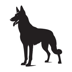 Stylish Belgian Malinois silhouette ideal for branding and design - Belgian Malinois illustration - minimal Belgian Malinois vector - dog silhouette
