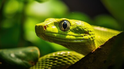 Fototapeta premium dense rough green snake