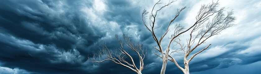 Stormy Sky Over Leafless Trees
