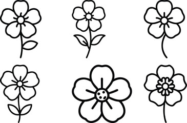 set of vector flowers