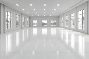Modern White Office Space 3D Render
