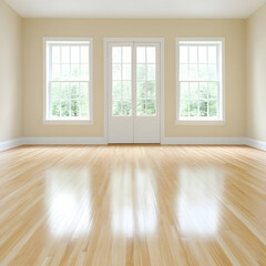 Bright Empty Room Hardwood Floor Illustration