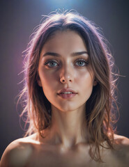 Eine h&uuml;bsche junge nackte br&uuml;nette Frau