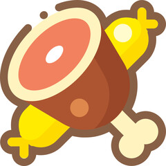 Snacks colored icon pack