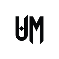 UM monogram logo design letter text name symbol monochrome logotype alphabet character simple logo