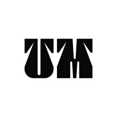 UM monogram logo design letter text name symbol monochrome logotype alphabet character simple logo