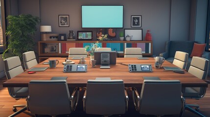 remote meeting conference table