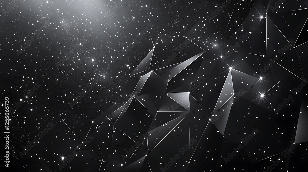 Poster Abstract geometric space background, possible use for technology presentation