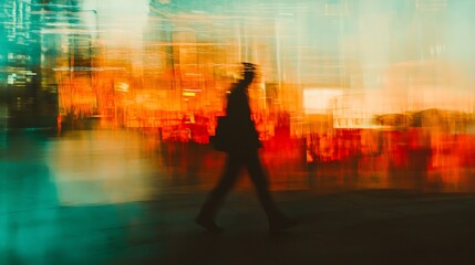 Abstract Cityscape: A Silhouette in Motion