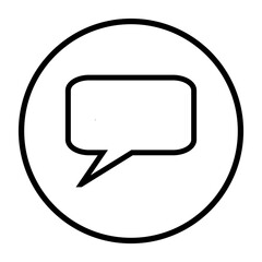 Naklejka premium Sprechblase Icon in schwarzem Kreis - Kontakt Symbol 