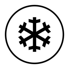 Obraz premium Glatteis Icon in schwarzem Kreis - Frost Symbol 