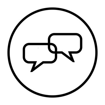 Sprechblasen Icon in schwarzem Kreis - Chat Symbol	