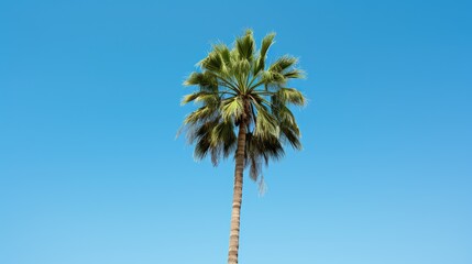 Obraz premium blue single palm tree