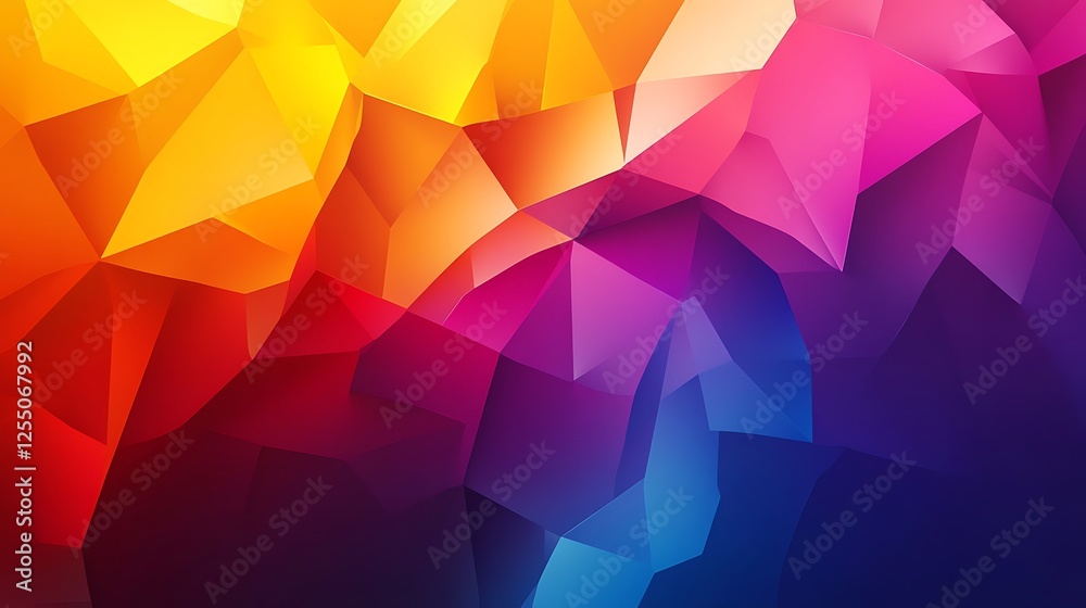 Poster abstract colorful geometric background; vibrant polygonal design for presentations
