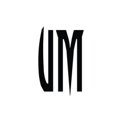 UM monogram logo design letter text name symbol monochrome logotype alphabet character simple logo