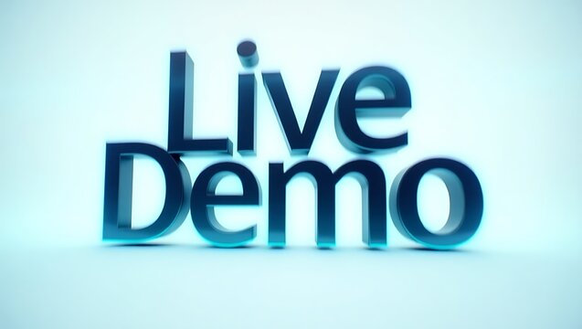 Live demo text - showcasing digital design in modern presentation