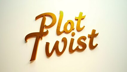 stylized golden text reading Plot Twist stands out against a plain background
